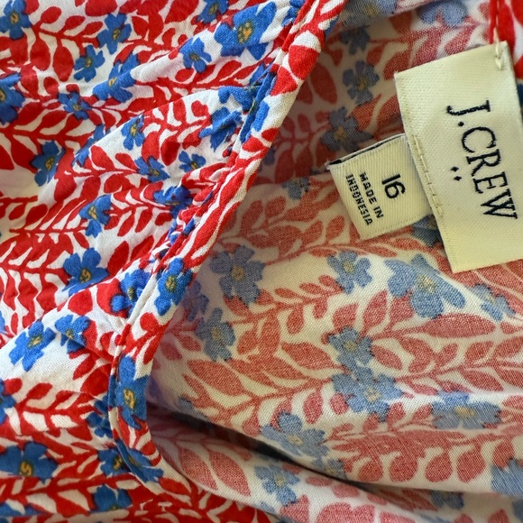 J. Crew Vibrant Red and Blue Floral Dress - Picture 2 of 3